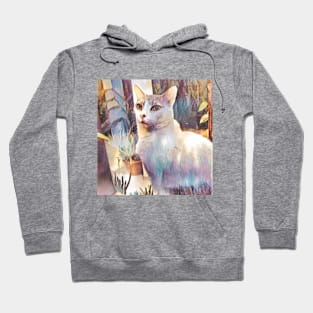 CAT WHITE COLORS Hoodie